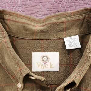 Viyella Olive Green Plaid Shirt